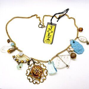 Charm Style Joli Jewelry Necklace Unique Handmade Dragonfly Blue Crystal  Gift